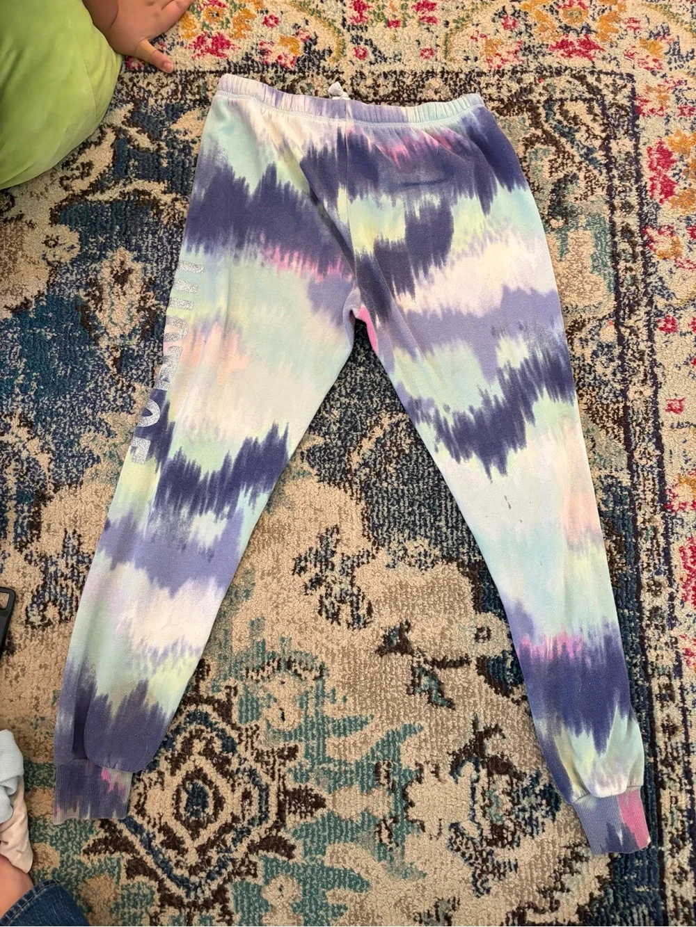Justice Pastel Tie-Dye Jogger Sweatpants in Purple, Pink, Mint
